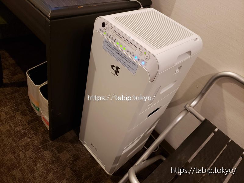 ホテルエルシエント京都のシングルルームの空気清浄機