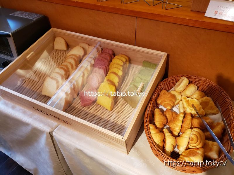 ホテルエルシエント京都の朝食のパン