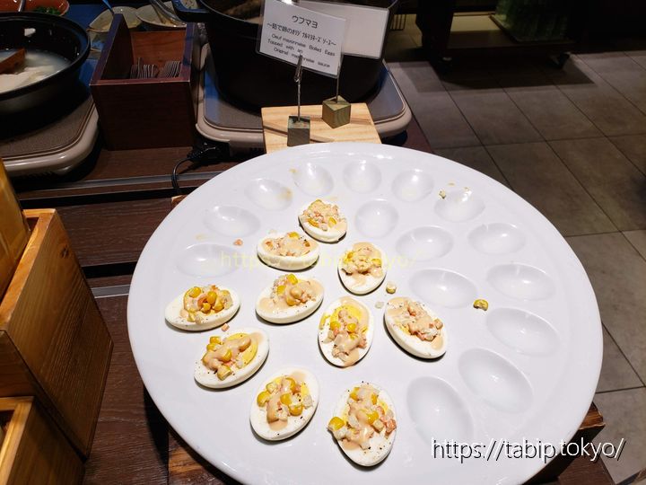 ホテルヴィスキオ大阪の一口サイズのゆで卵料理「ウフマヨ」
