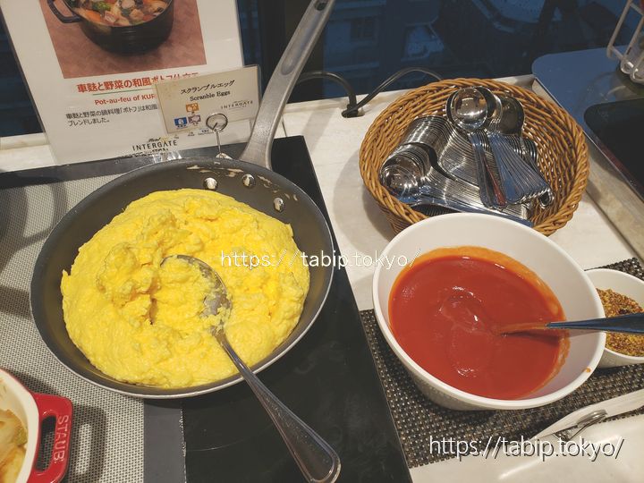 ホテルインターゲート広島の朝食のスクランブルエッグ