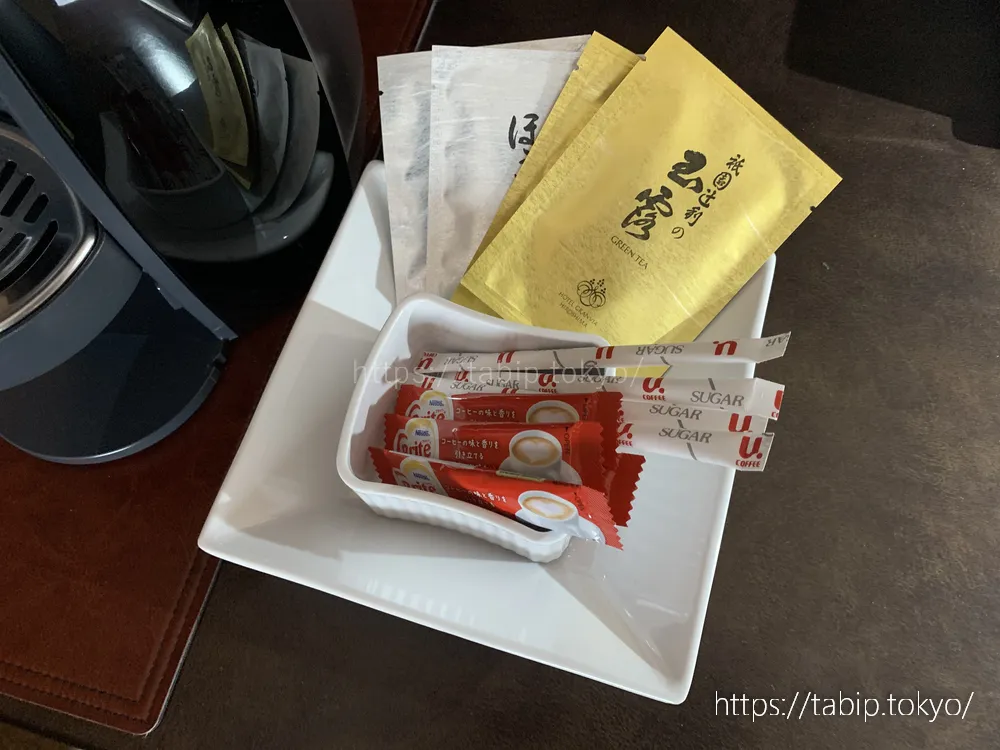 ホテルグランヴィア広島のグランヴィアダブルの緑茶とほうじ茶