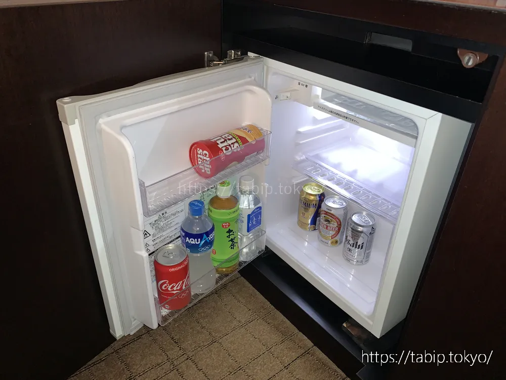 ホテルグランヴィア広島のグランヴィアダブルの冷蔵庫