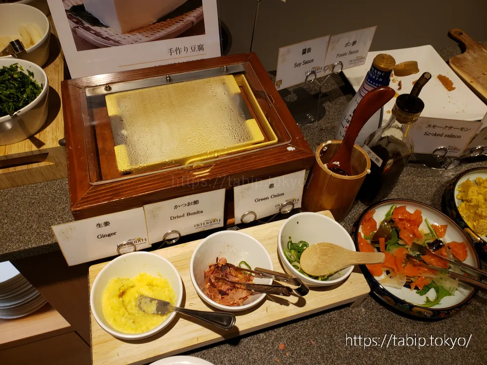 ホテルインターゲート京都四条新町の朝食の豆腐