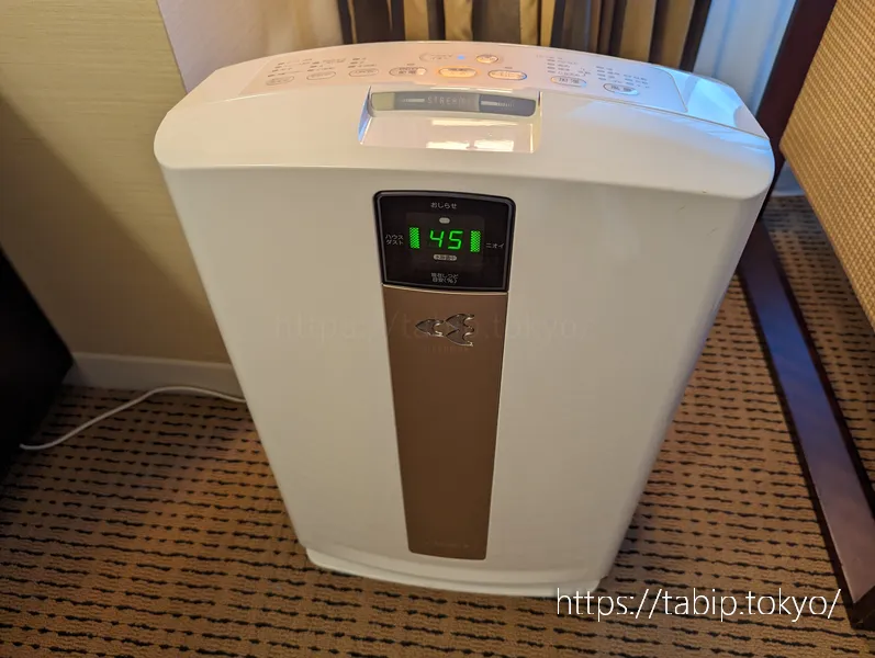 ホテルオークラ京都のダブルルームの空気清浄機