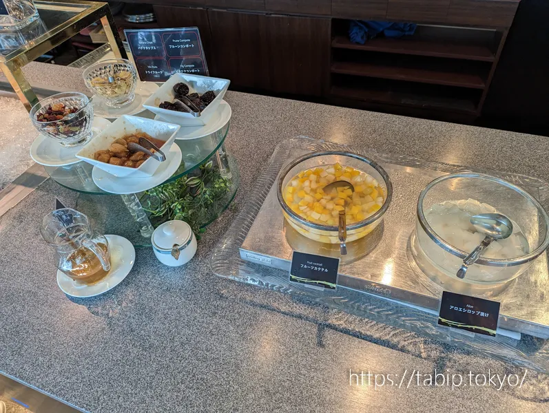 ホテルオークラ京都の朝食のドライフルーツ