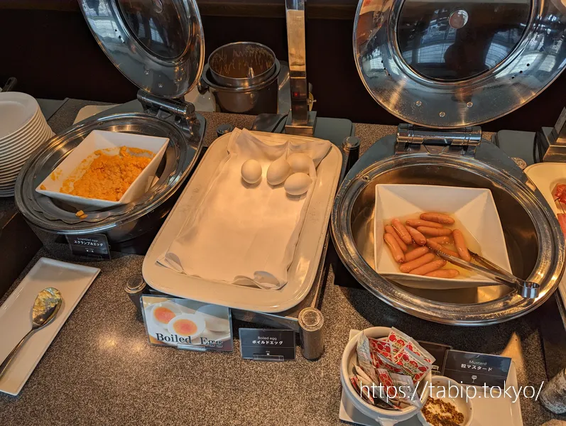 ホテルオークラ京都の朝食のスクランブルエッグ