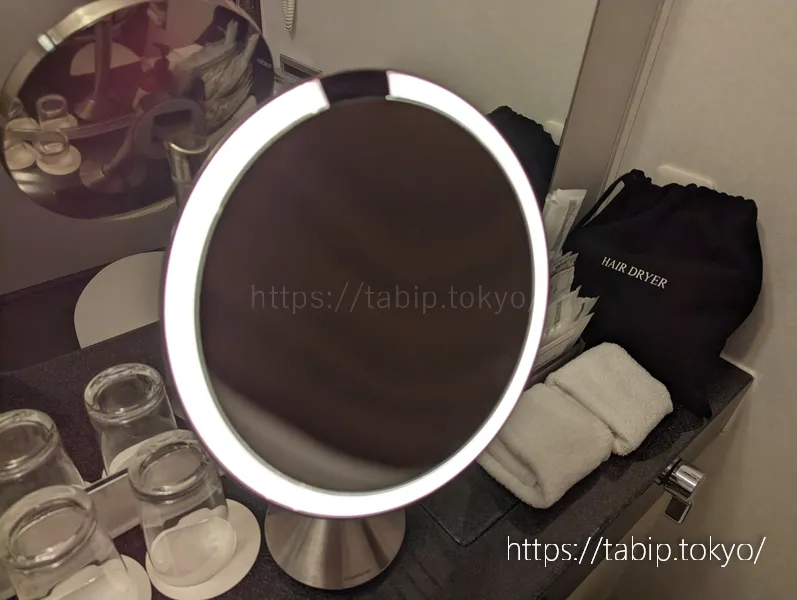 ANAクラウンプラザホテル広島スーペリアツインルームのメイクアップミラー