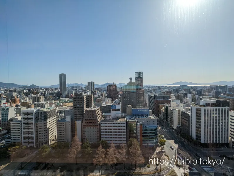 ANAクラウンプラザホテル広島のクラブラウンジから見る広島市街