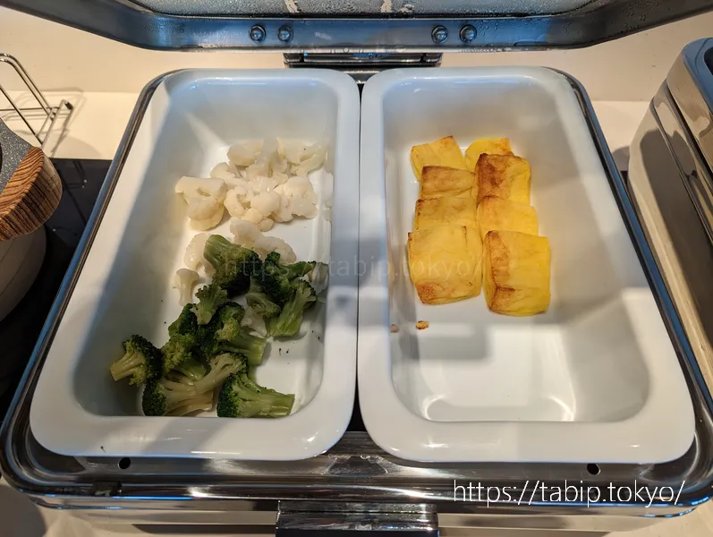ANAクラウンプラザホテル広島のクラブラウンジ朝食の温野菜