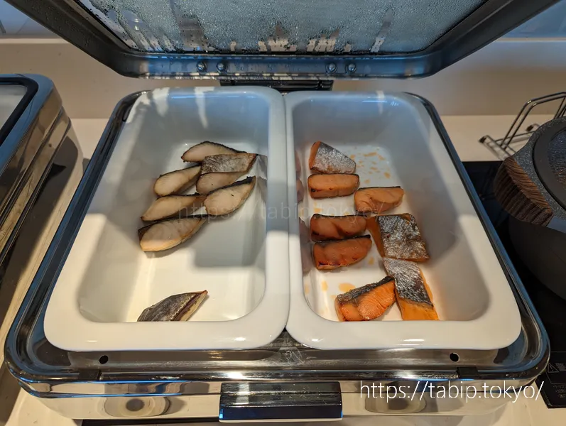 ANAクラウンプラザホテル広島のクラブラウンジ朝食の焼き魚