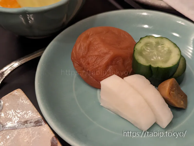 京都ブライトンホテルの和朝食の漬物