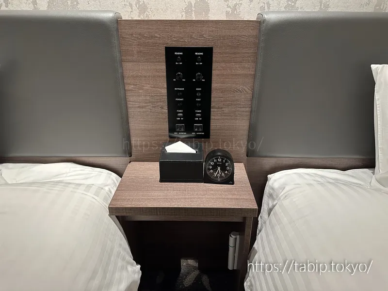 ホテルヴィスキオ京都のベッドボード